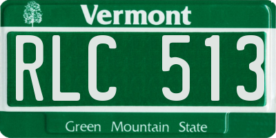 VT license plate RLC513