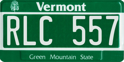 VT license plate RLC557