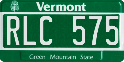 VT license plate RLC575