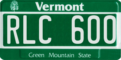 VT license plate RLC600
