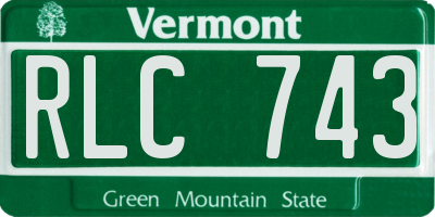 VT license plate RLC743