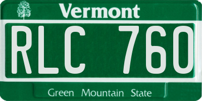 VT license plate RLC760