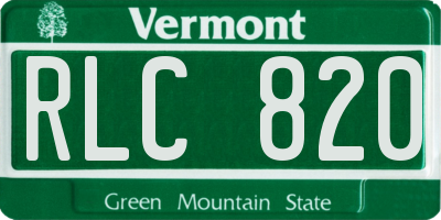 VT license plate RLC820