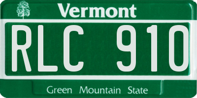 VT license plate RLC910