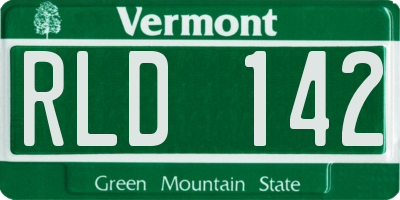 VT license plate RLD142