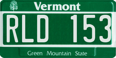 VT license plate RLD153
