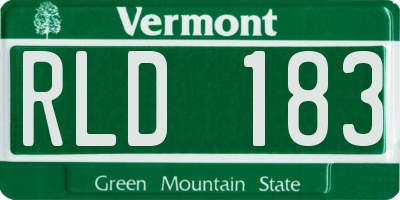 VT license plate RLD183