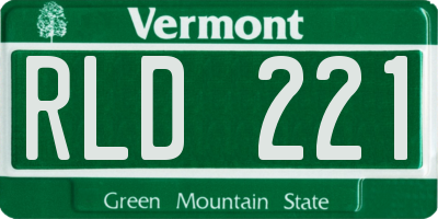 VT license plate RLD221