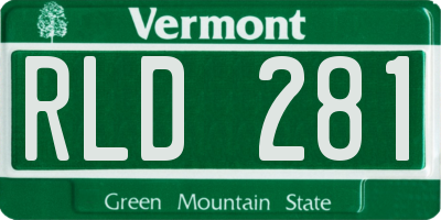 VT license plate RLD281