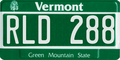 VT license plate RLD288