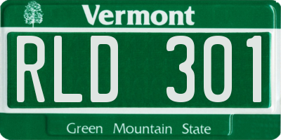 VT license plate RLD301