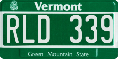 VT license plate RLD339
