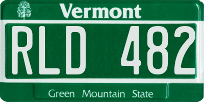 VT license plate RLD482