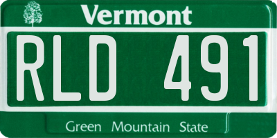 VT license plate RLD491