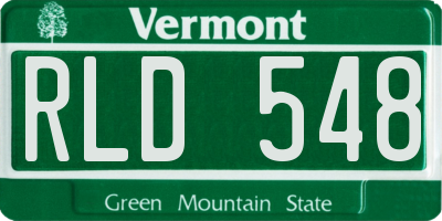 VT license plate RLD548