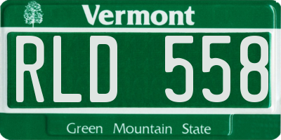 VT license plate RLD558