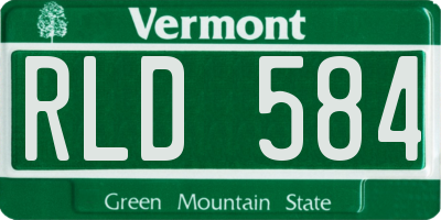 VT license plate RLD584