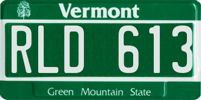 VT license plate RLD613