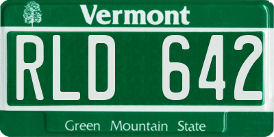 VT license plate RLD642
