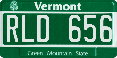 VT license plate RLD656