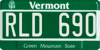 VT license plate RLD690