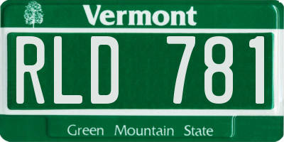 VT license plate RLD781