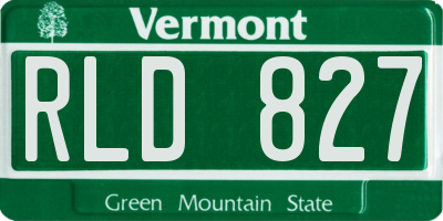 VT license plate RLD827