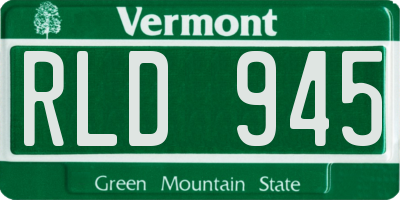 VT license plate RLD945
