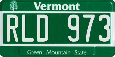 VT license plate RLD973