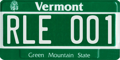 VT license plate RLE001