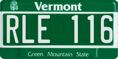 VT license plate RLE116