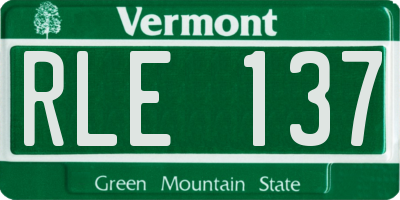 VT license plate RLE137