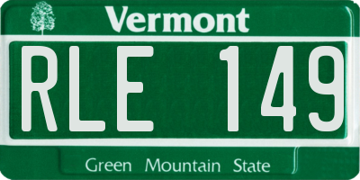 VT license plate RLE149