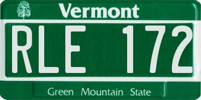 VT license plate RLE172
