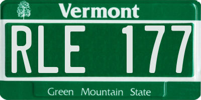 VT license plate RLE177