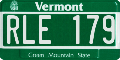 VT license plate RLE179