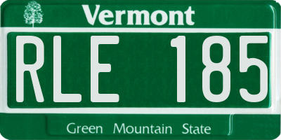 VT license plate RLE185