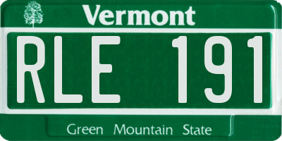VT license plate RLE191