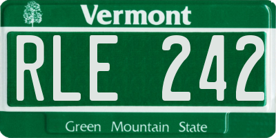 VT license plate RLE242