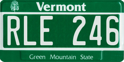 VT license plate RLE246