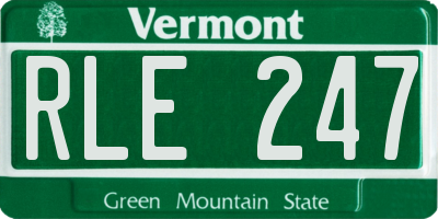VT license plate RLE247