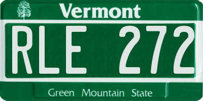 VT license plate RLE272