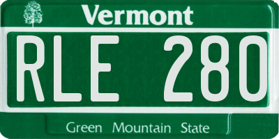 VT license plate RLE280