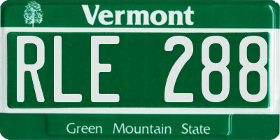 VT license plate RLE288