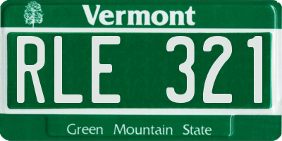 VT license plate RLE321