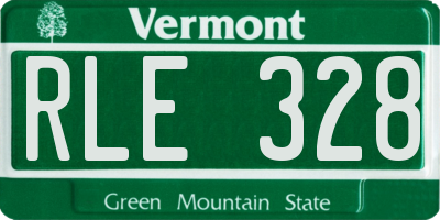 VT license plate RLE328