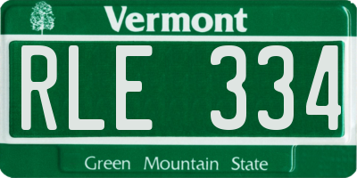 VT license plate RLE334