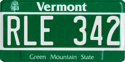 VT license plate RLE342