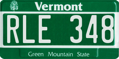 VT license plate RLE348
