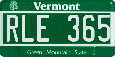 VT license plate RLE365